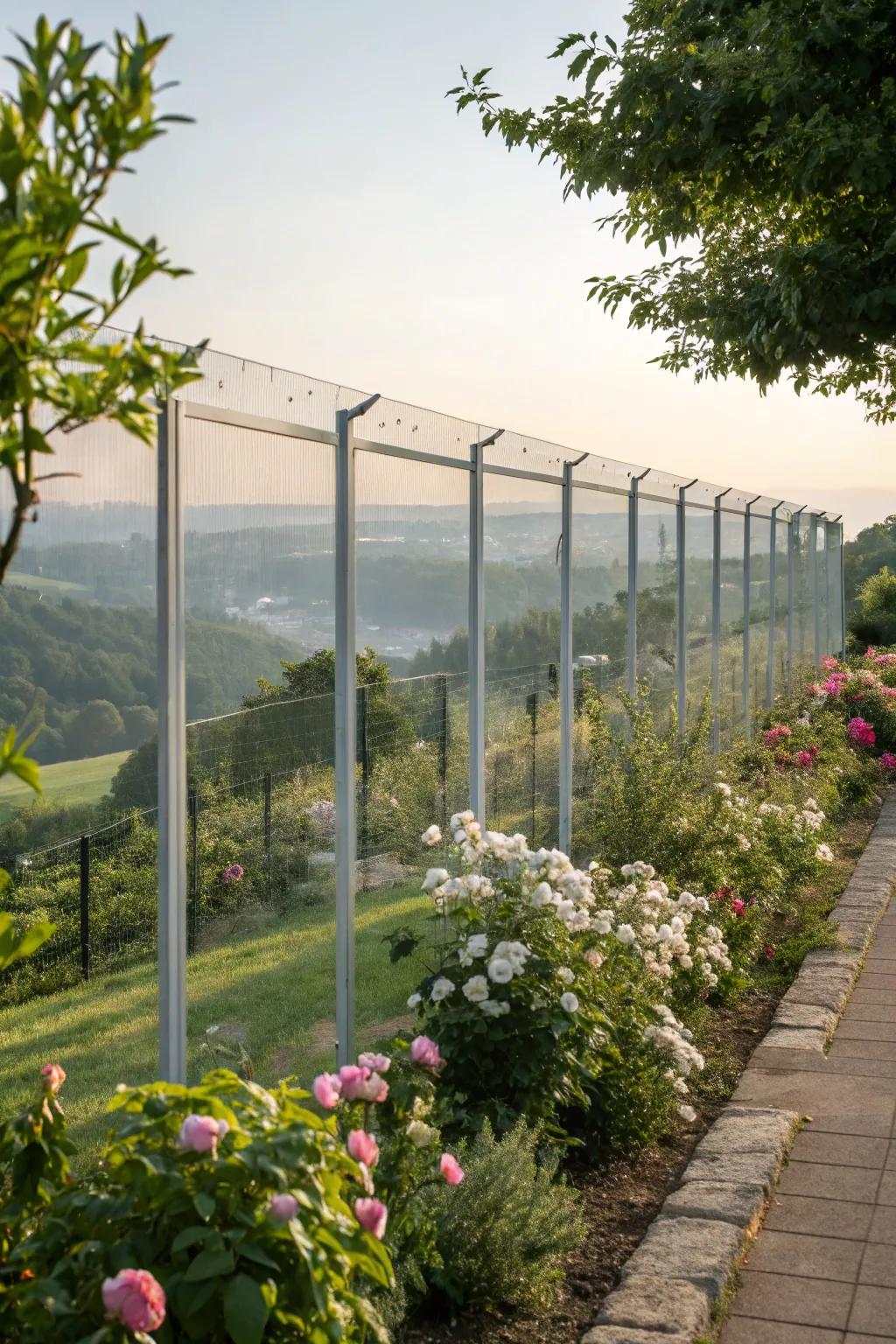 Sophisticated transparency using glass board fencing.