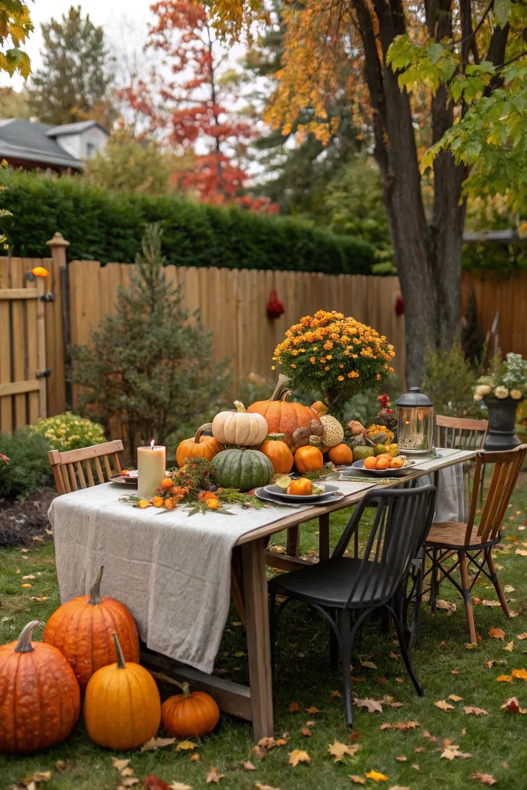 Seasonal themes introduce warmth and festivity to your outdoor space.