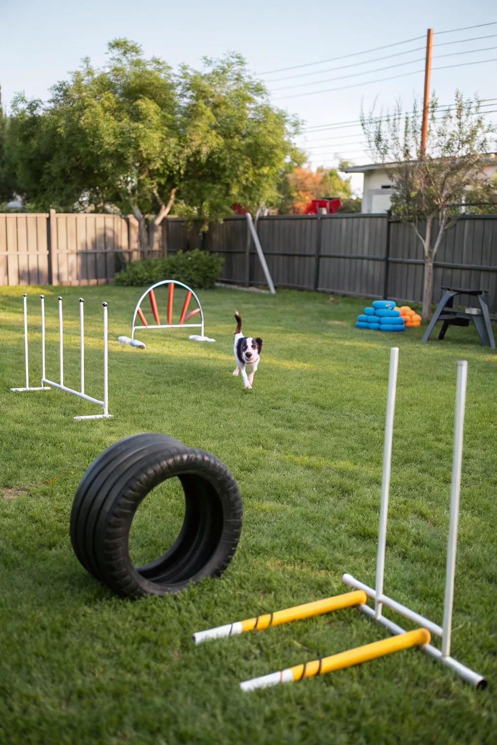 Retain your dog's activity with an absorbing obstacle challenge.
