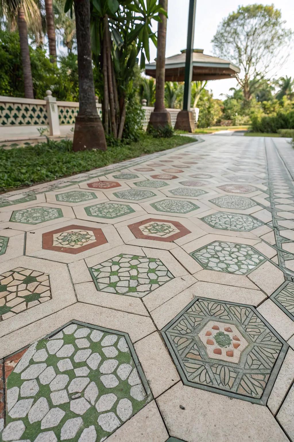Imbue personality through inventive tile patterns.