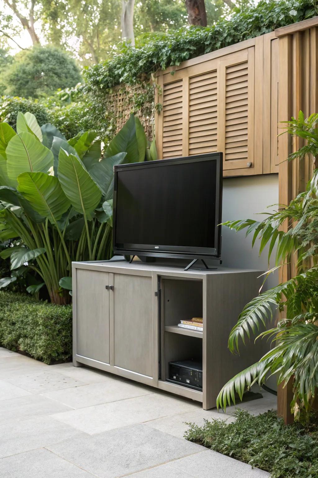 With a retractable TV mount, a hidden gem.