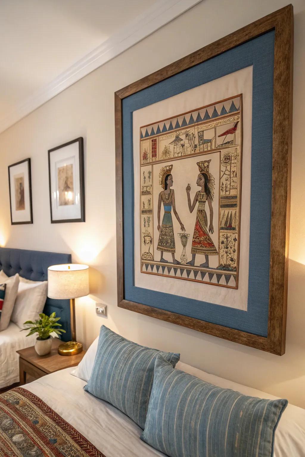 Color-coordinated mats enrich the artwork's cohesion.