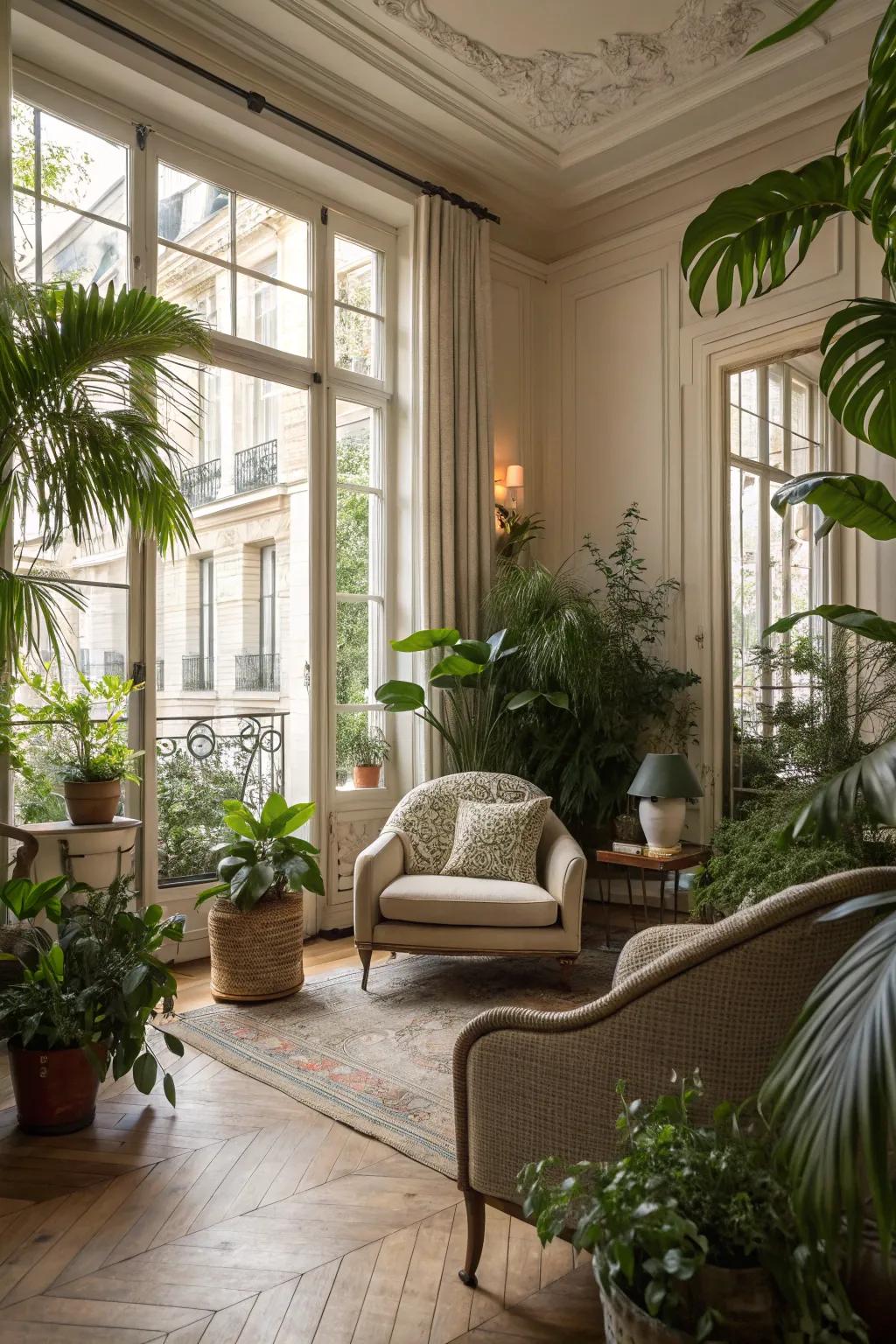 Natural touches bring life to the decor.