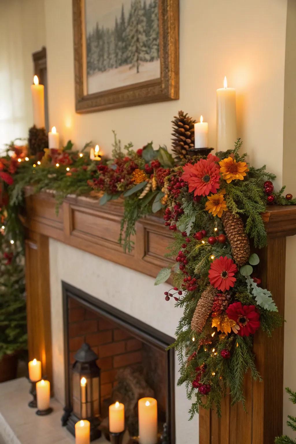 Elevate your festoons with embers for a snug and celebratory atmosphere.