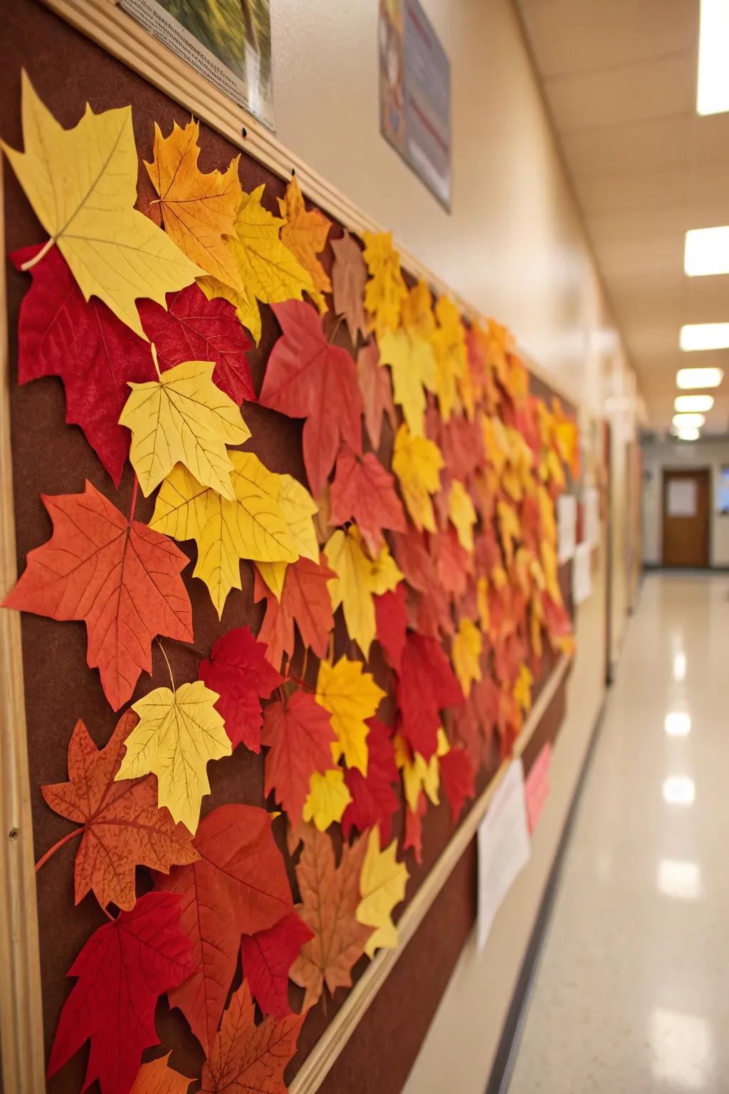 A colorful fall pin board inspired by the vibrant hues of autumn leaves.