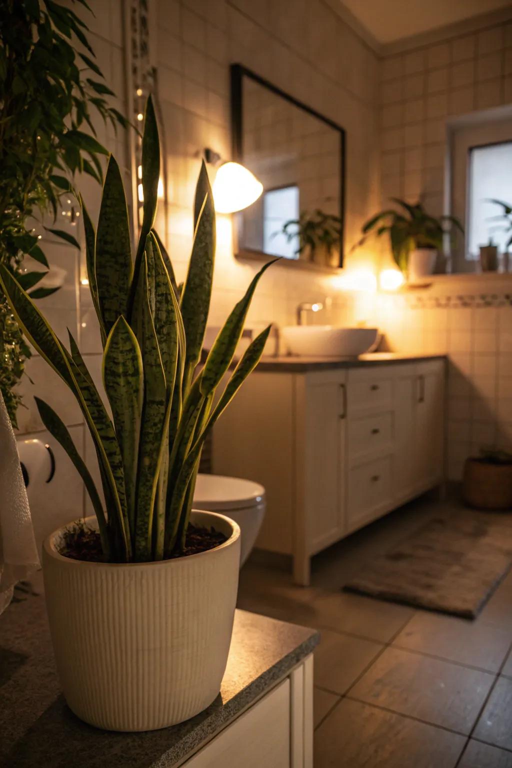 Dim-light plants can thrive even in bathrooms with minimal sunlight.