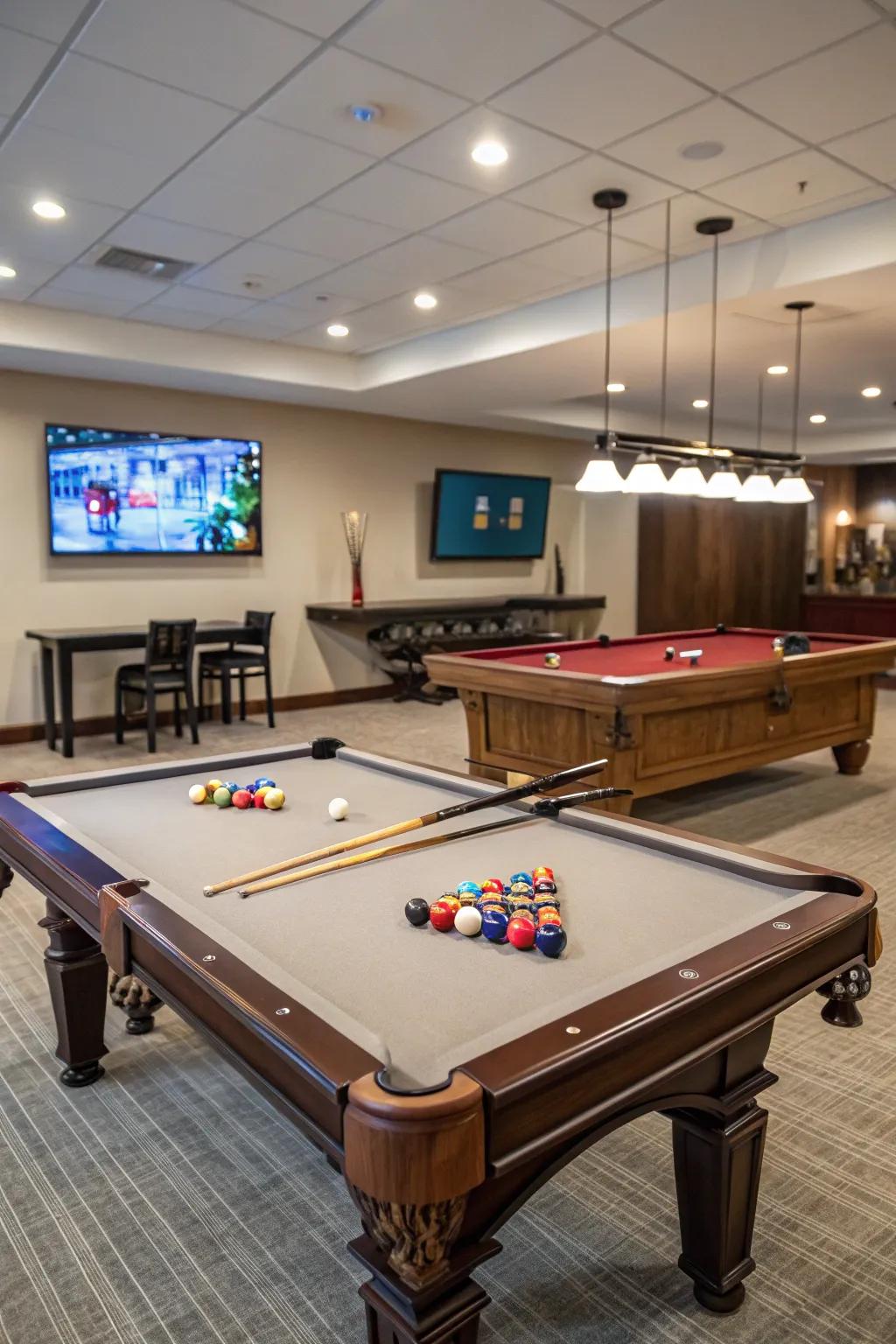 Integrate various entertainment options to maximize your pool table room's potential.