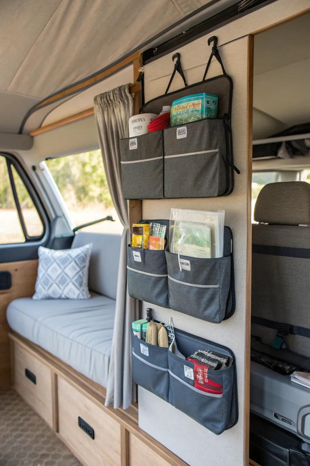 Maintain a tidy and functional camper with innovative storage solutions.
