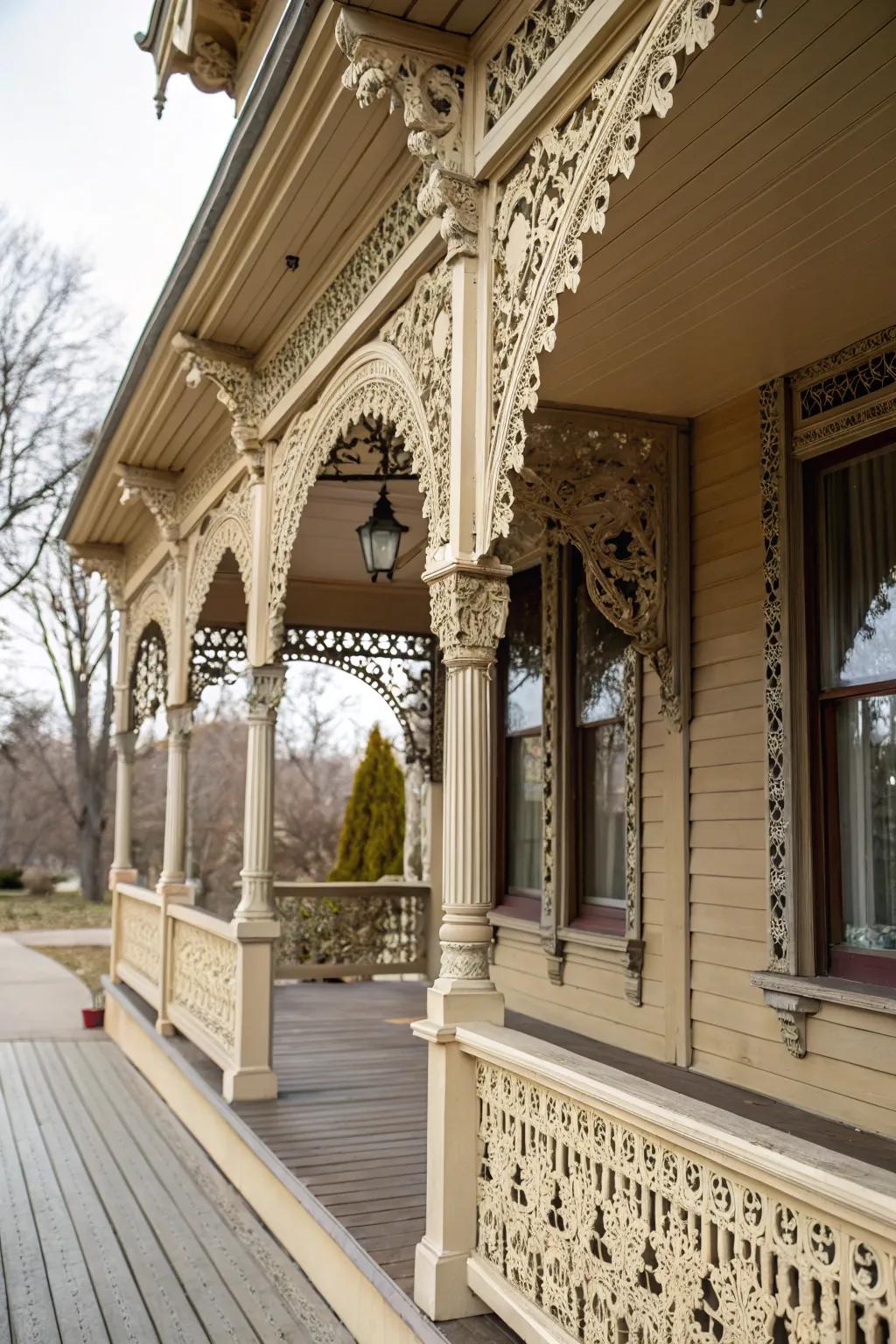 Sophisticated details featuring ornamental trim.