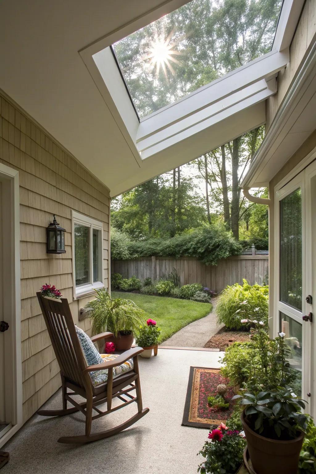 Add a skylight to brighten your porch.