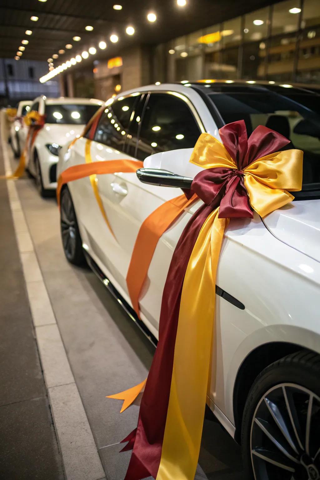 Festivity and elegance are enhanced by ribbons.