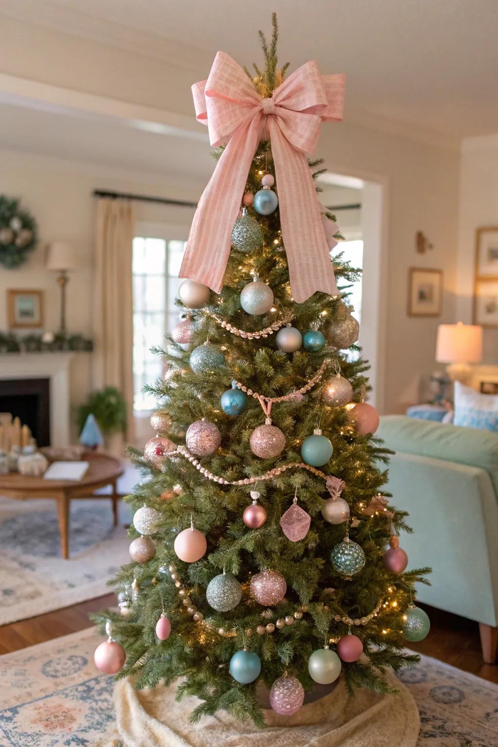 A delicate and fashionable preppy Christmas arbor.
