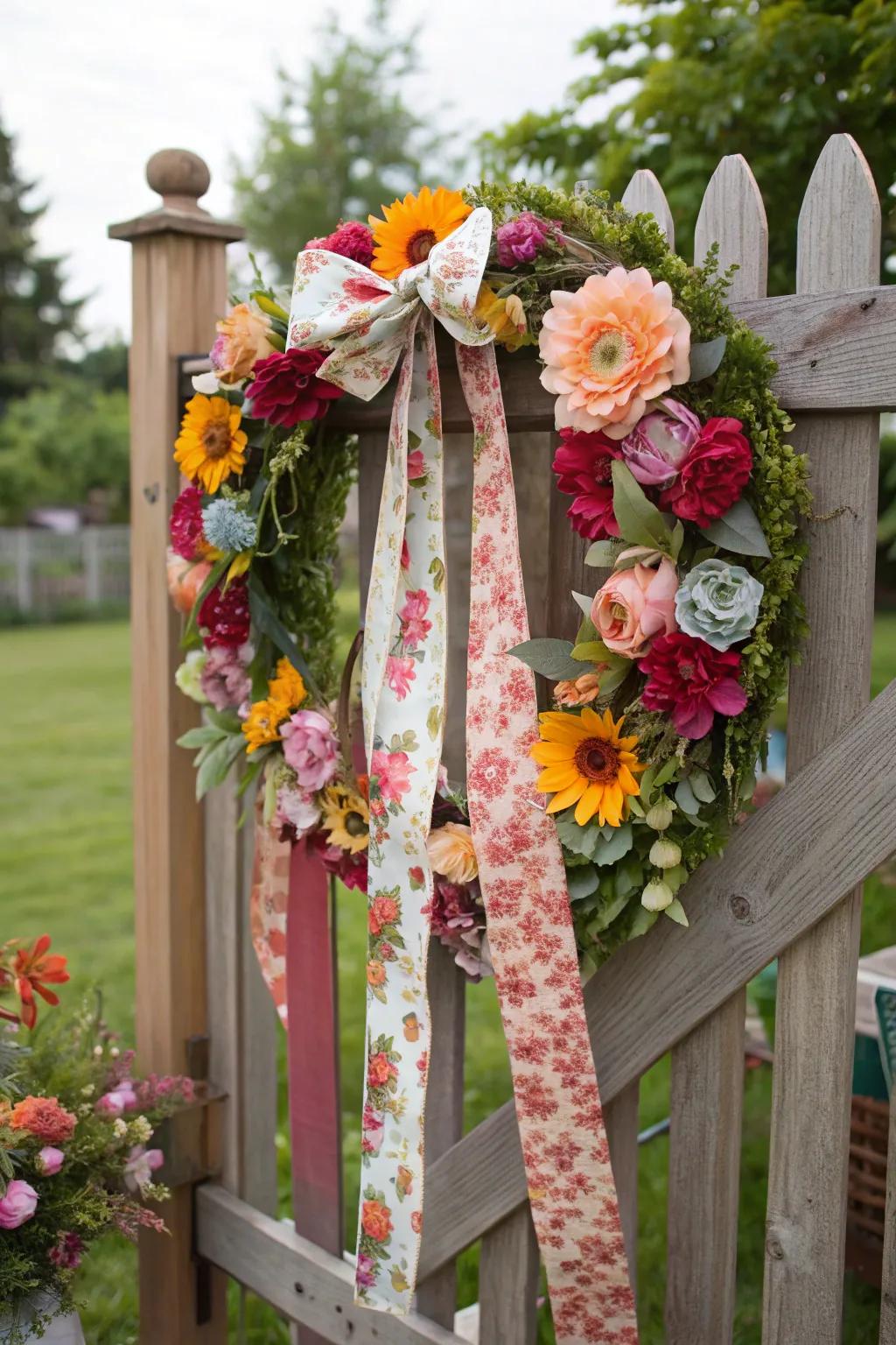 A floral wreath transforms any occasion into a garden soiree.