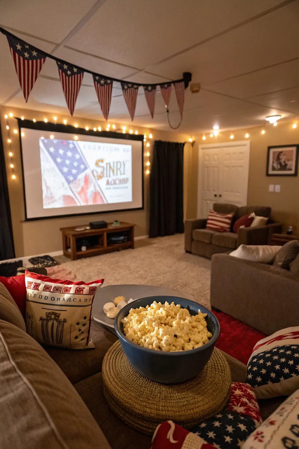 A themed film evening is a delightful way to celebrate.