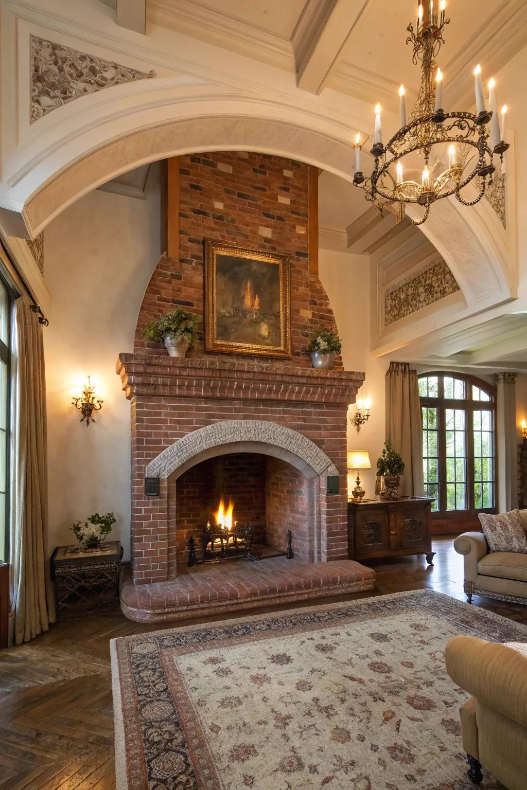 Arched designs contribute a classic feel to any fireplace.