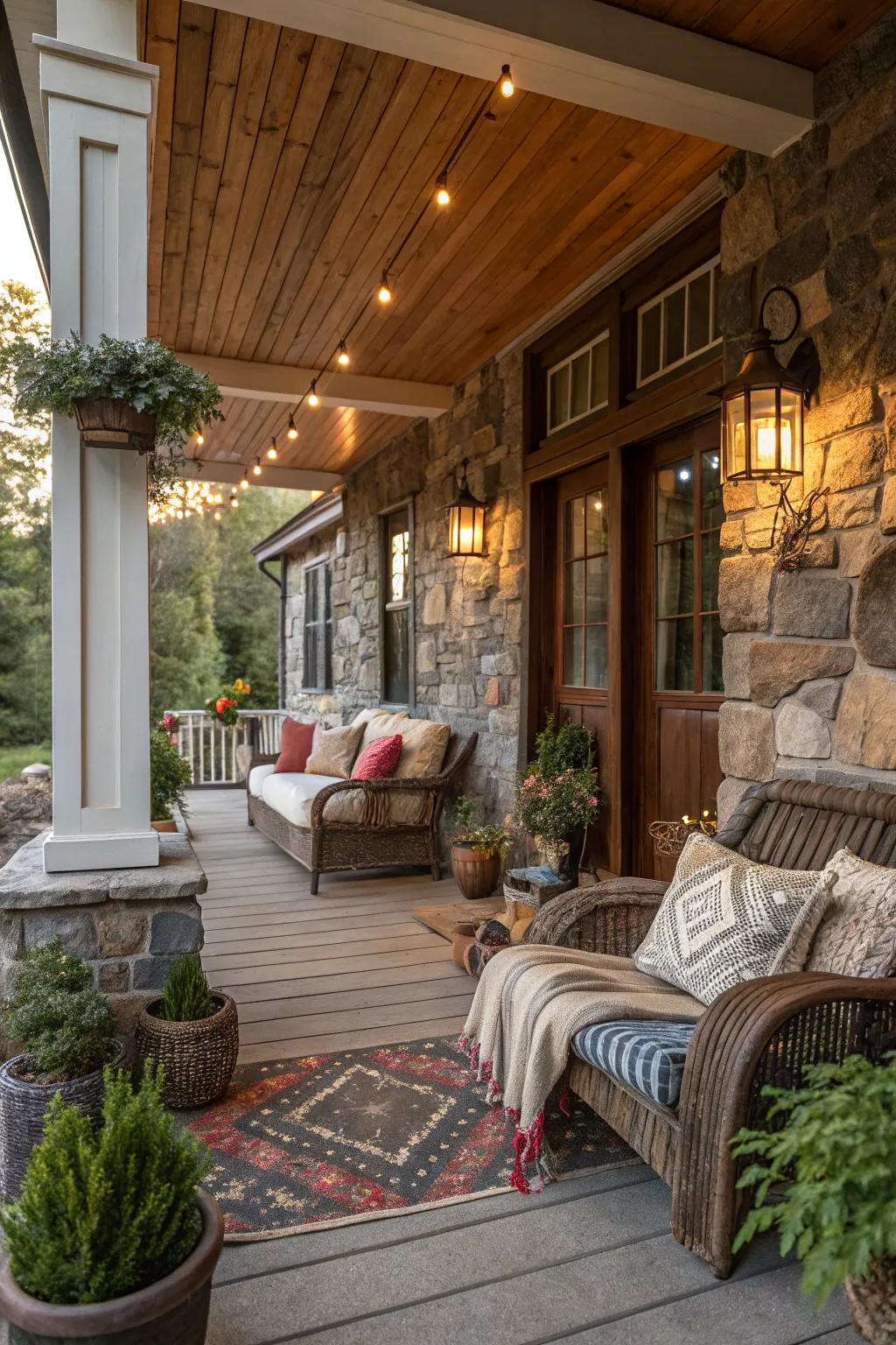 Commingling fabrics appends profundity and intrigue to your porch.