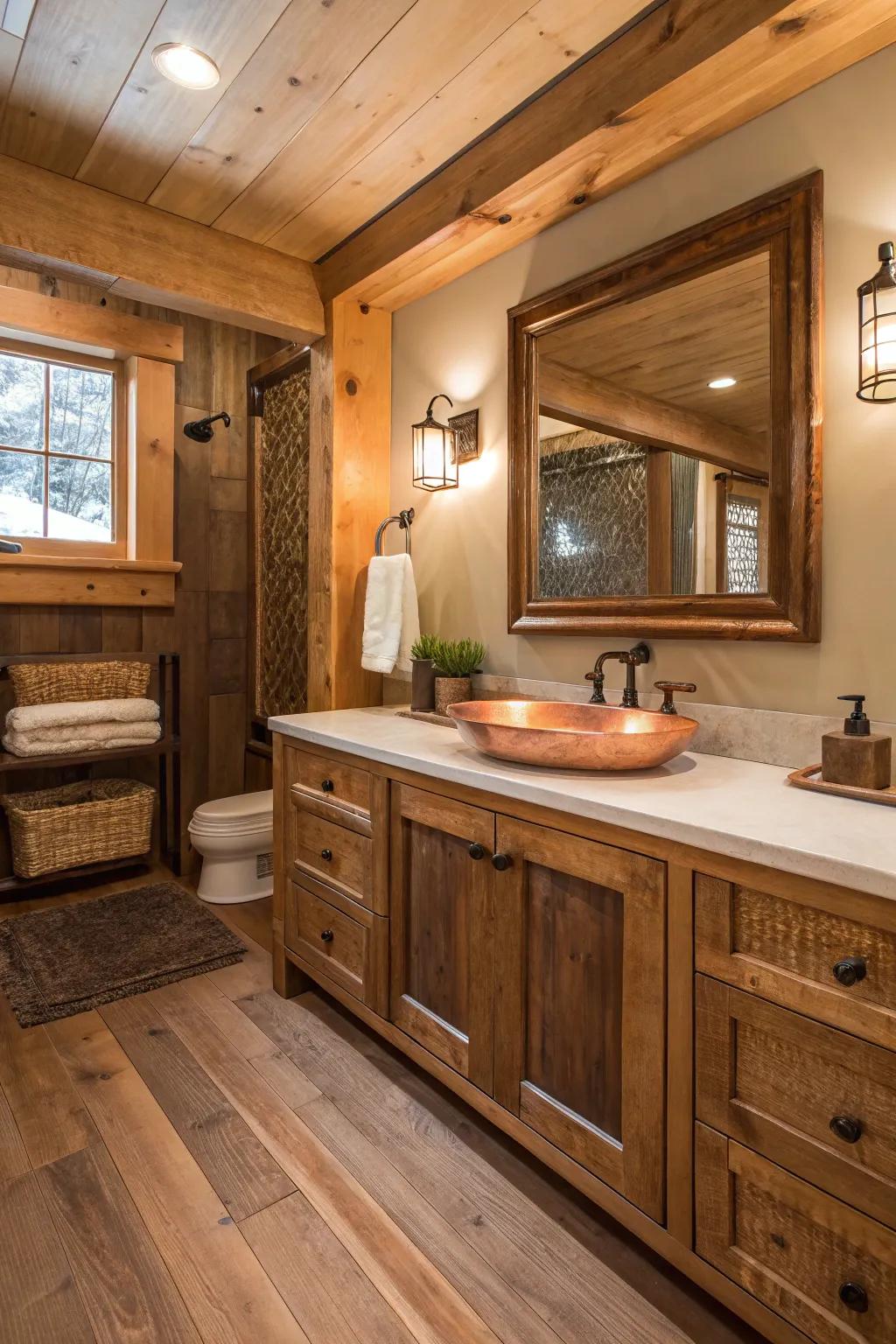 Wood and copper blend together beautifully to create a rustic aesthetic.