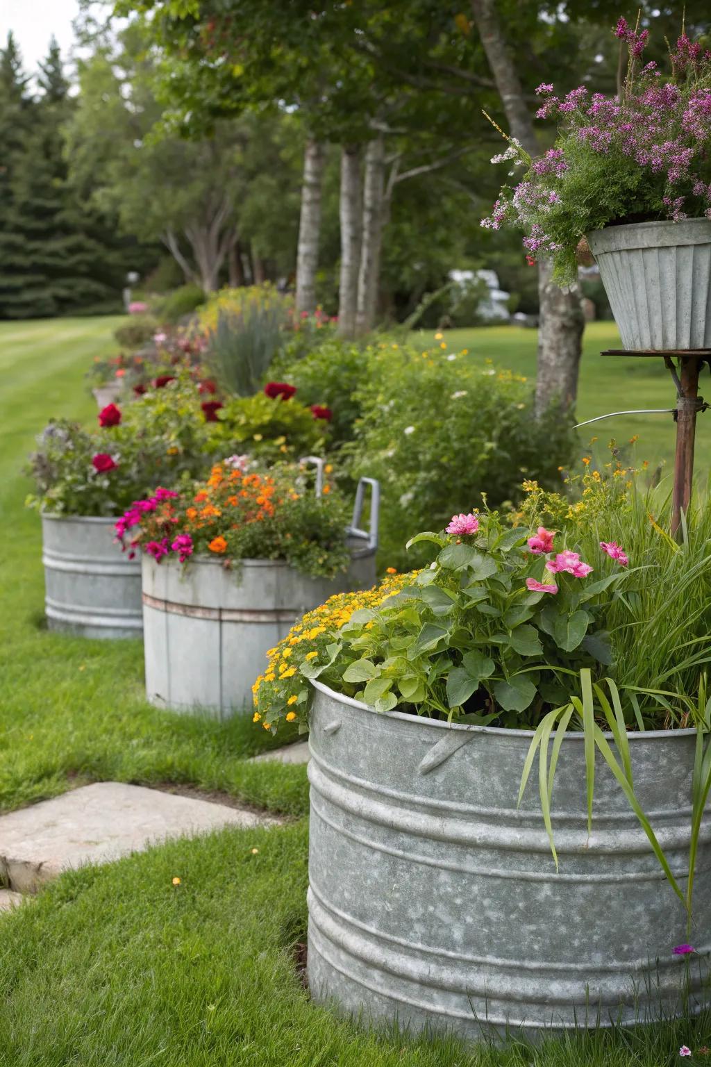 Plated metal containers spun into down-to-earth seed holders.