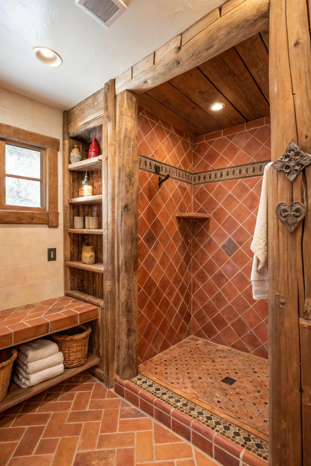 Terracotta tiles infuse warmth and character.