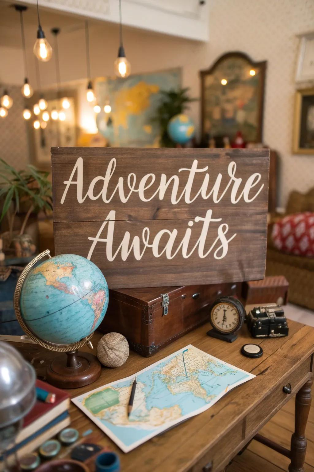 Spark your wanderlust with 'Adventure Awaits.'