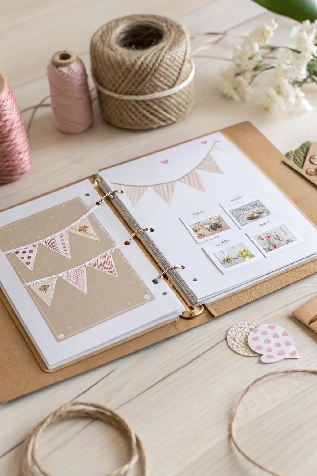 Upgrade your scrapbook with simple, charming decorations for a personal touch. 🌿✨ #ScrapbookMagic