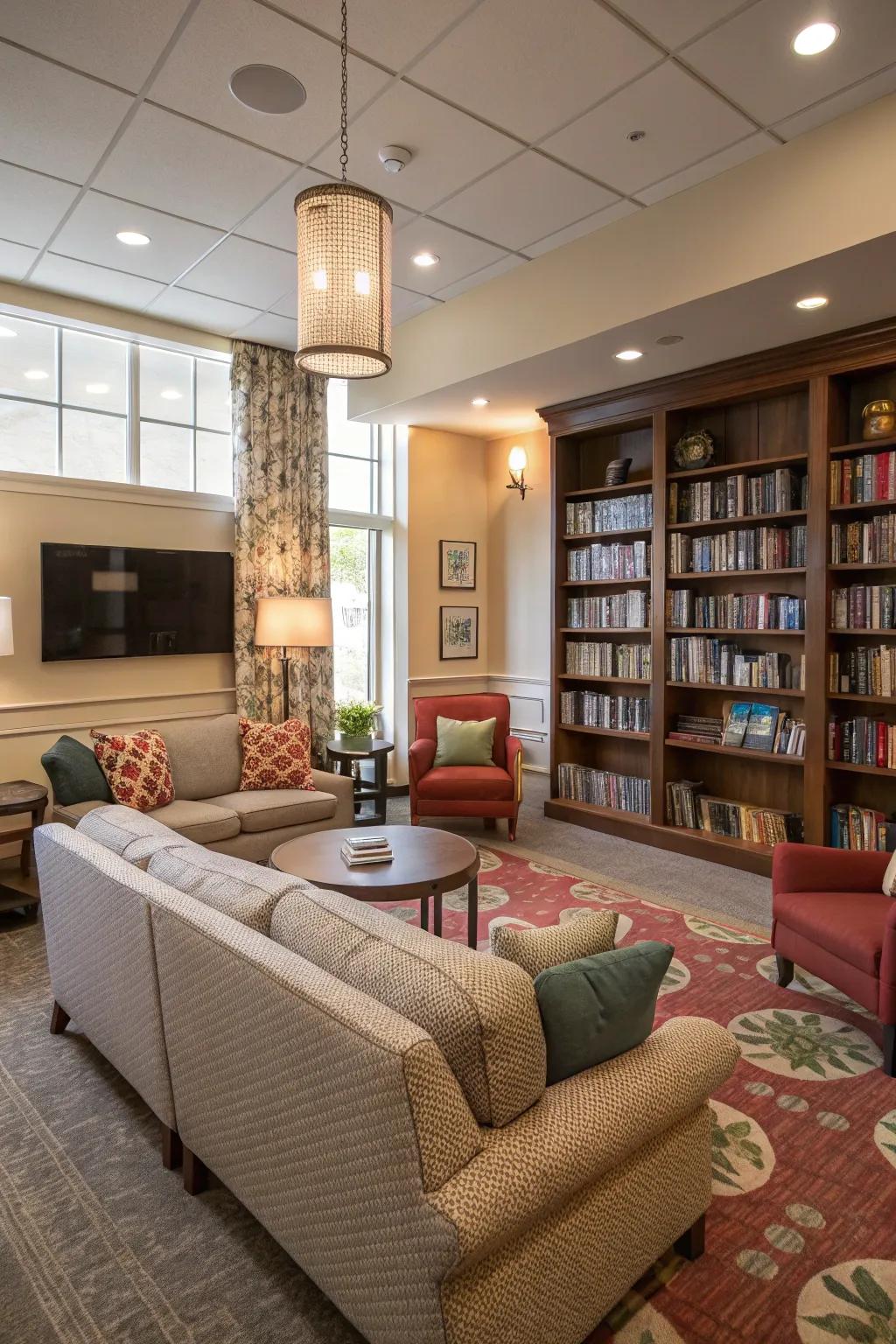 Designate zones for various uses in your multipurpose space.