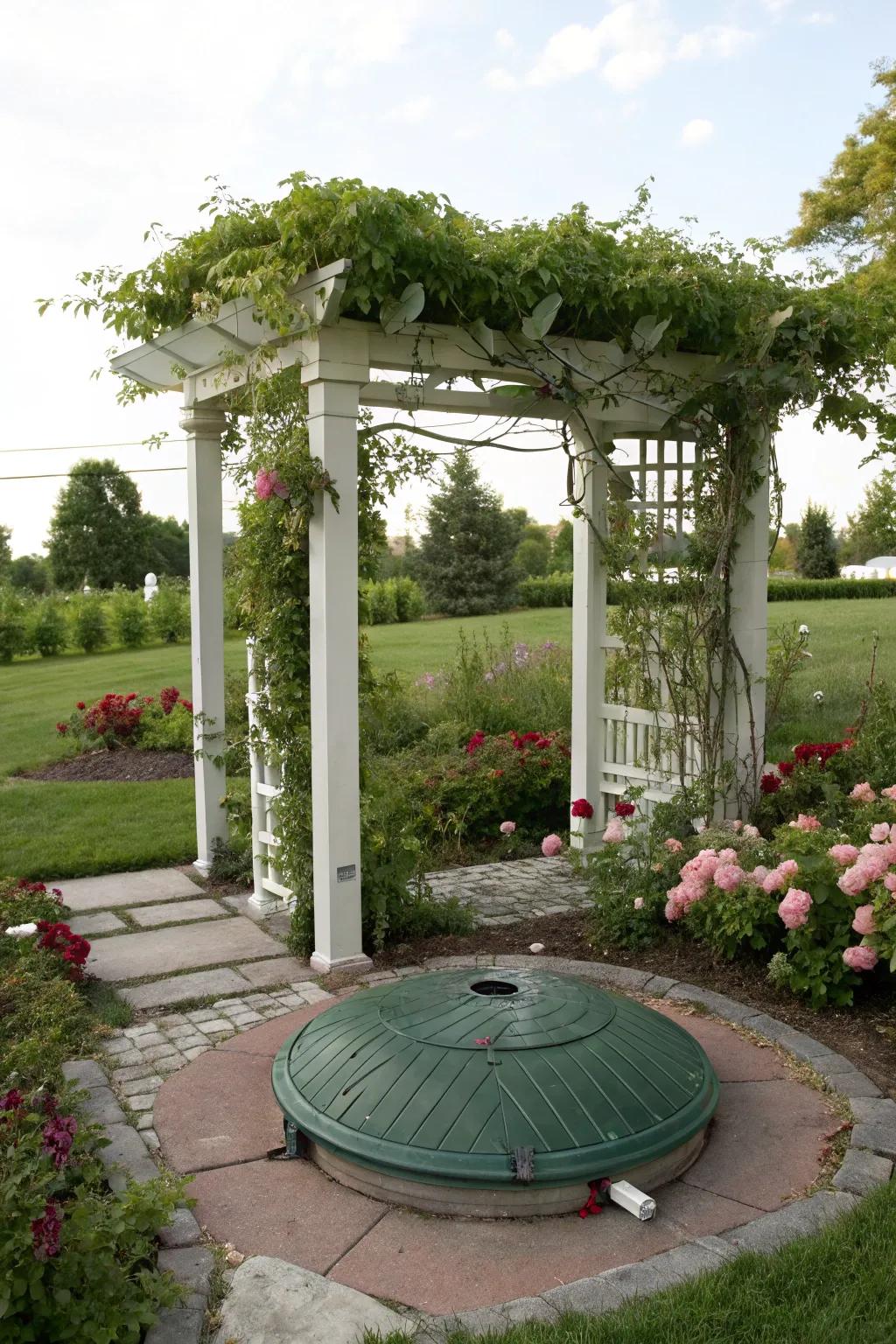 Pergolas introduce height and allure to outdoor areas.