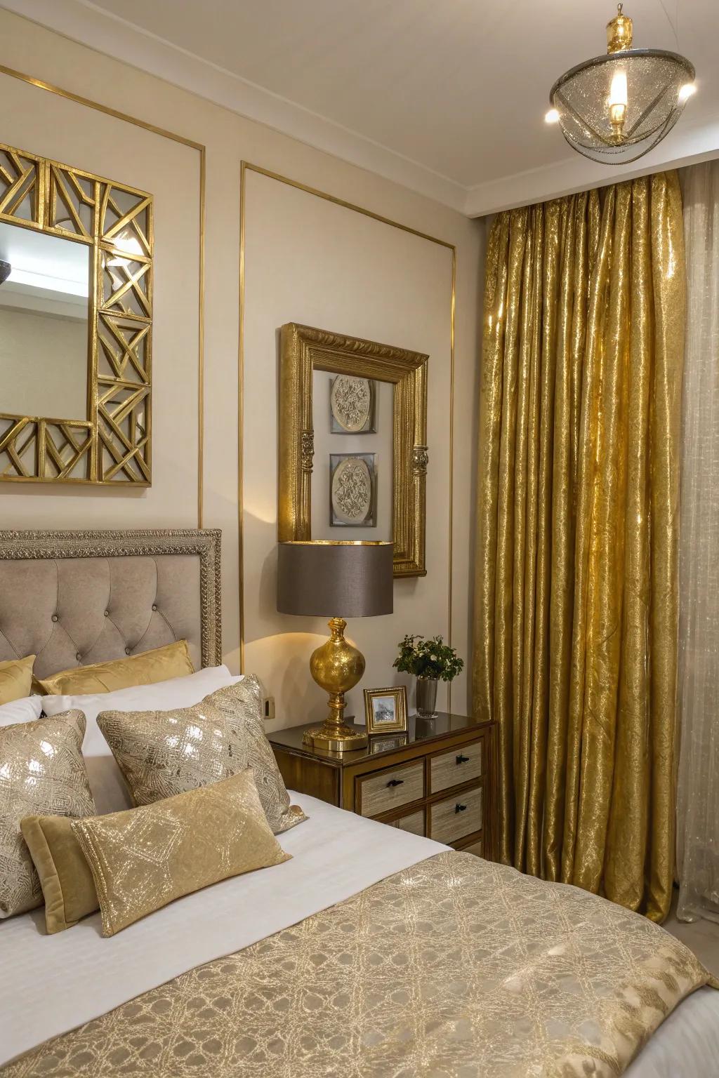 Glamour through Metallic accents.