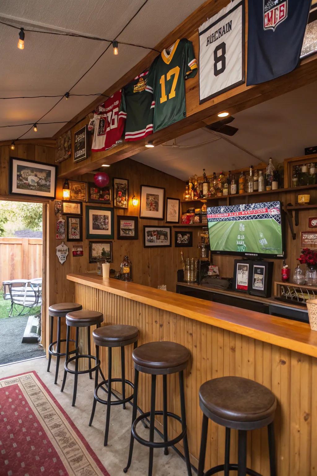 Transform your shed into a haven for sports fanatics.