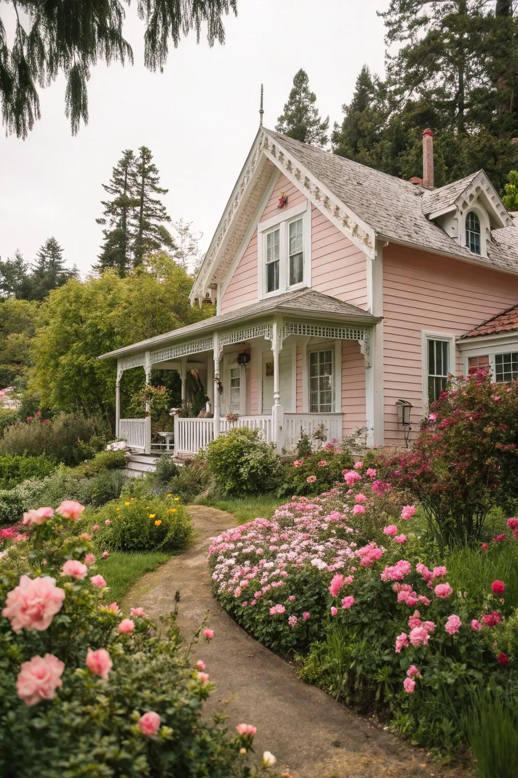 Enchanting pastel cladding for a capricious and welcoming abode.