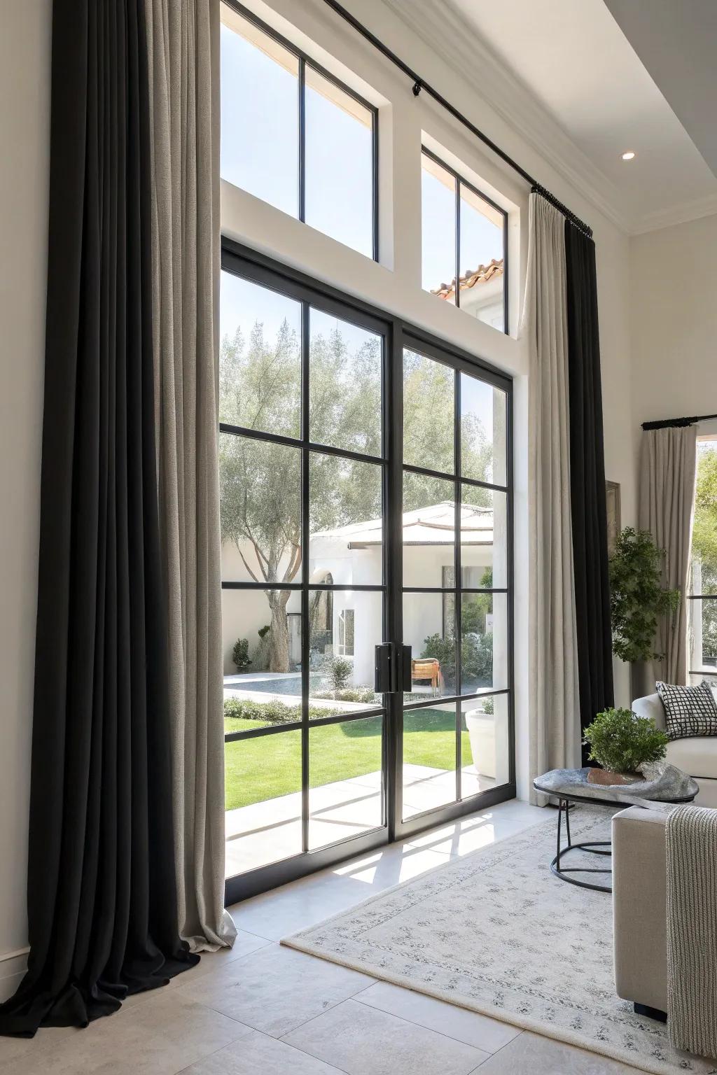 Ebony trims add a dramatic and sophisticated flair.