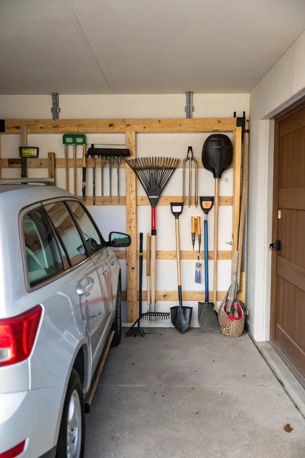 Keep your garden tools tidy and within reach.