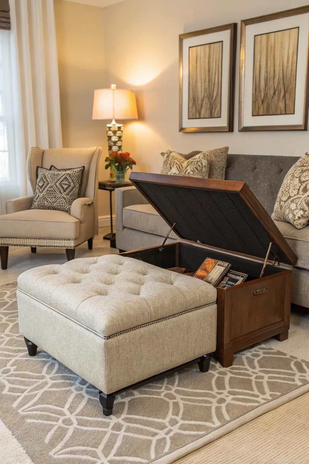 Furniture that is multi-functional and maximizes space.