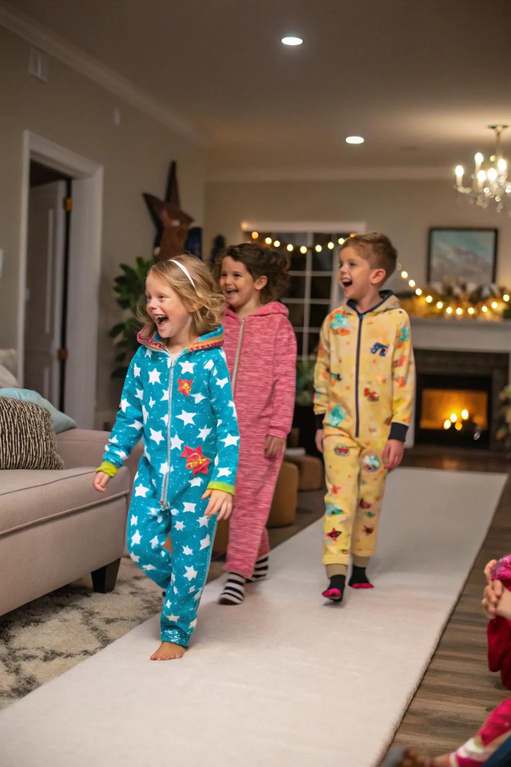 A sleepwear fashion display allows youngsters to voice themselves and have a great time.