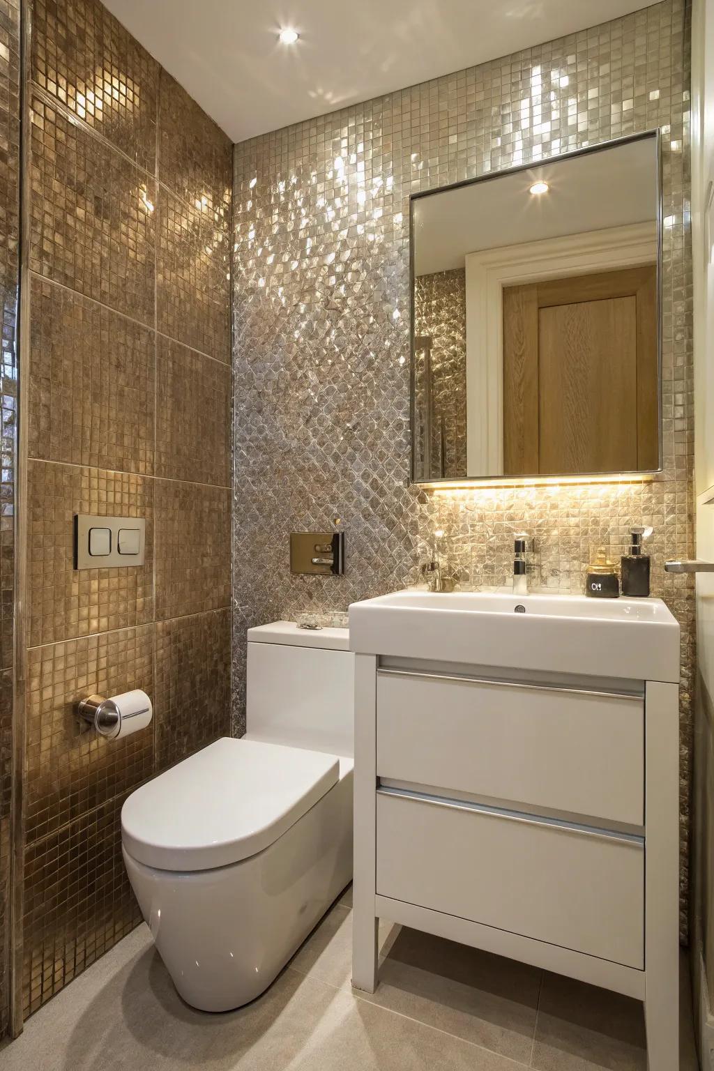Gleaming highlights infuse luxury into compact spaces.