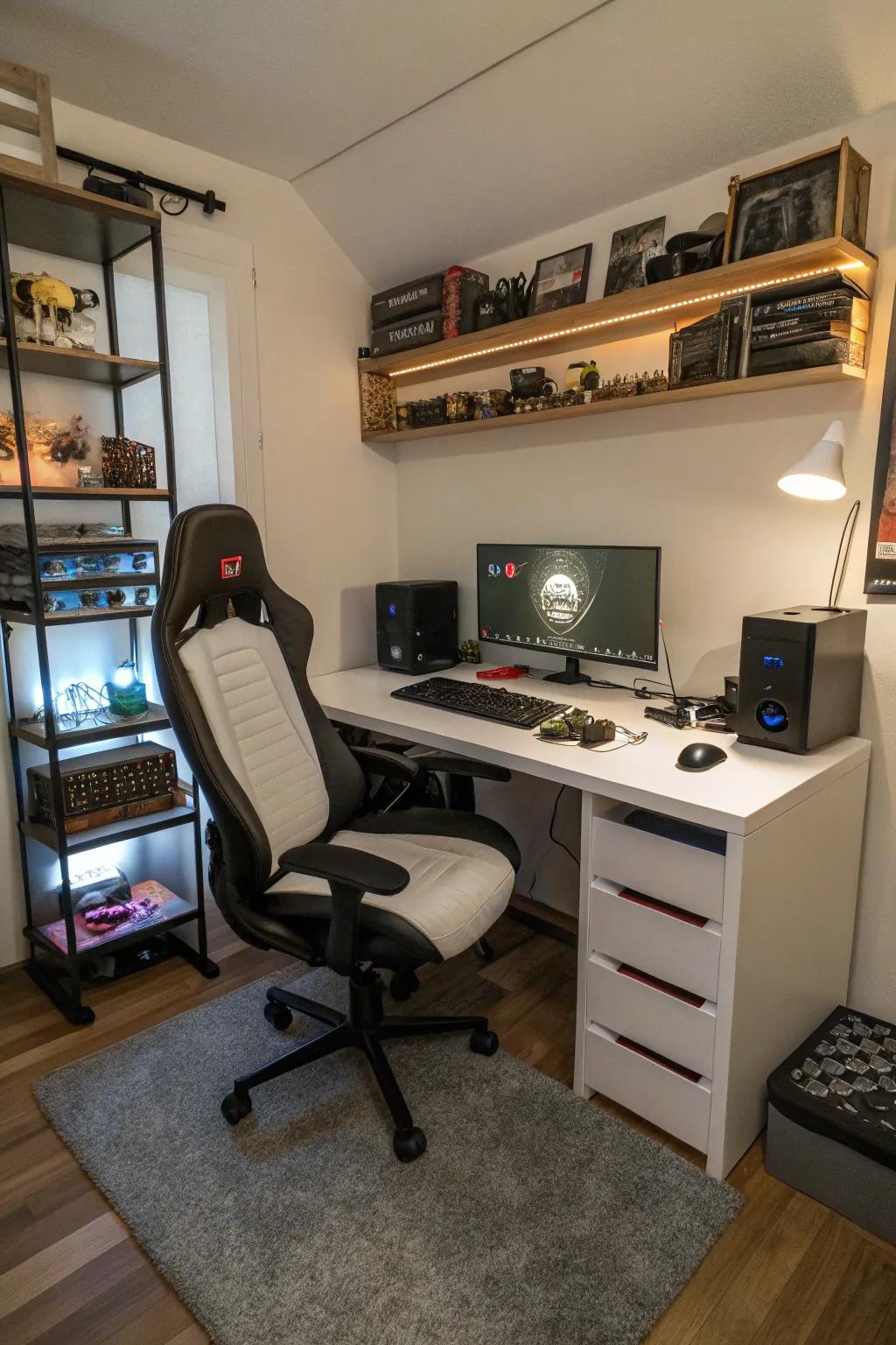 A seat that is ergonomic is essential for being comfortable during long gaming sessions.
