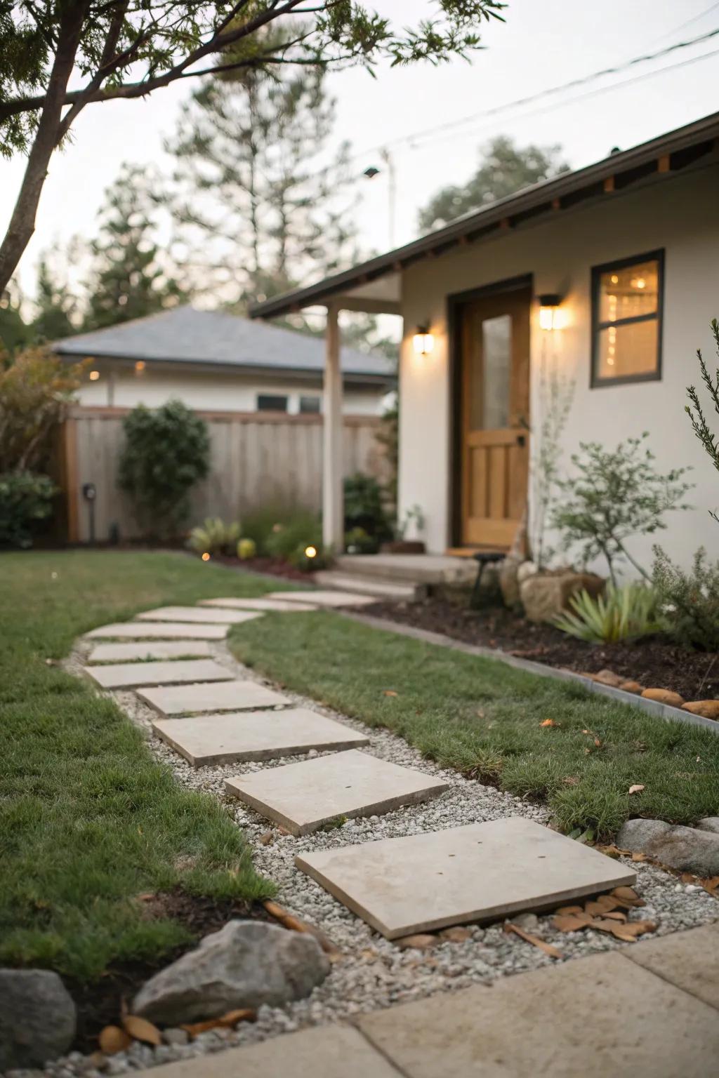 Simple pathways are both practical and stylish.