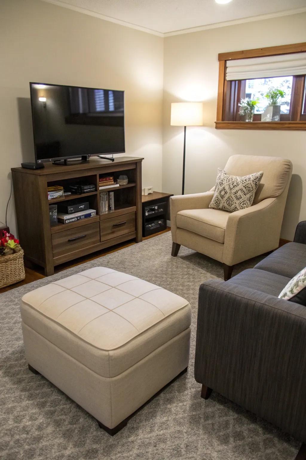 Multipurpose furniture offers practical solutions for compact living spaces.