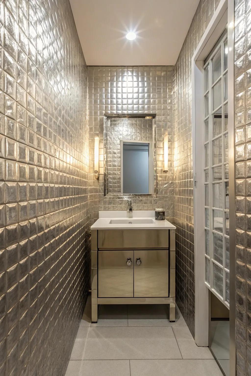 Reflective finishes enhance brightness.