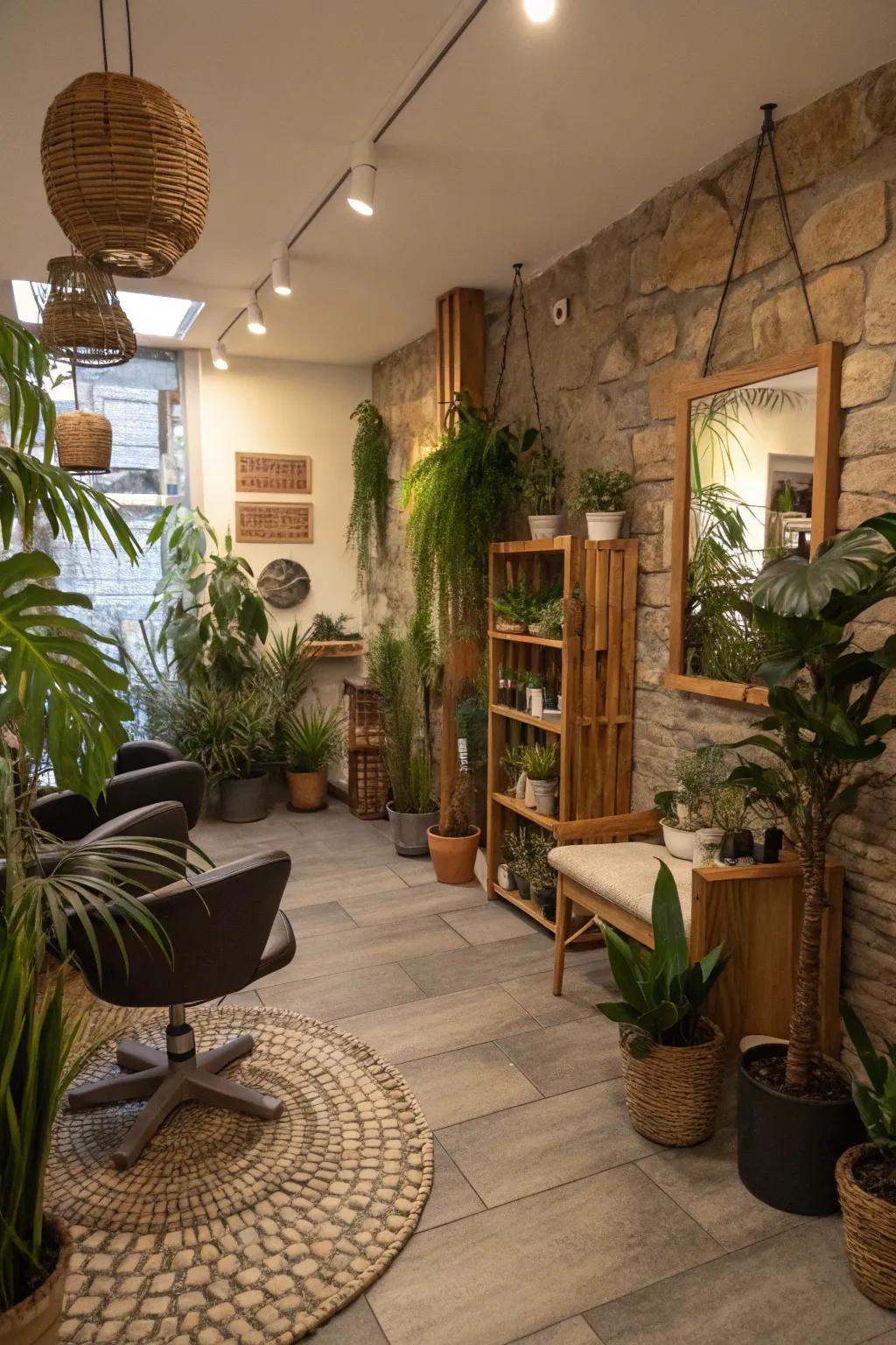 Organic components filling the salon with peace and freshness.