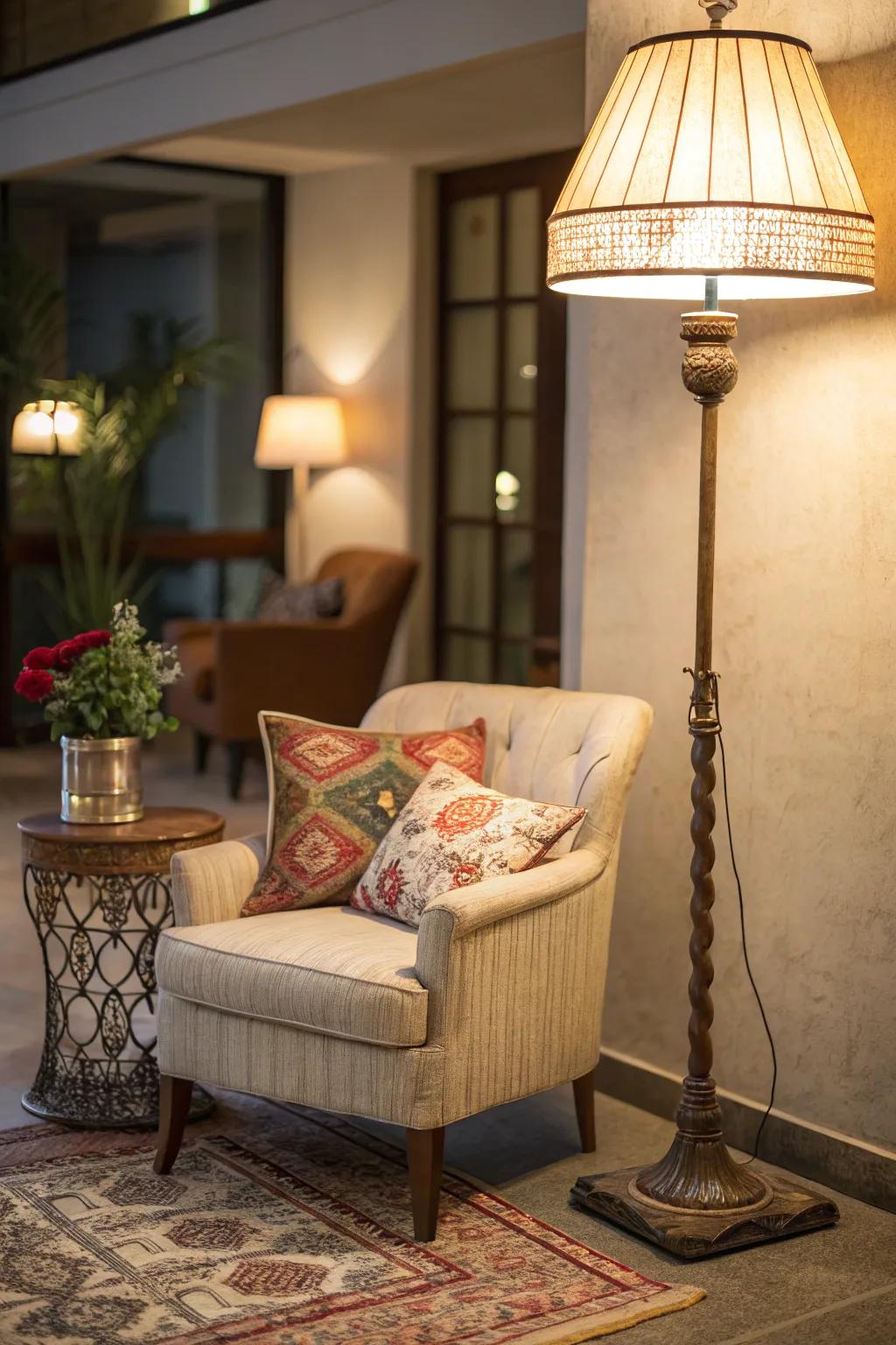 Thoughtful lighting enhances both the atmosphere and utility of compact areas.