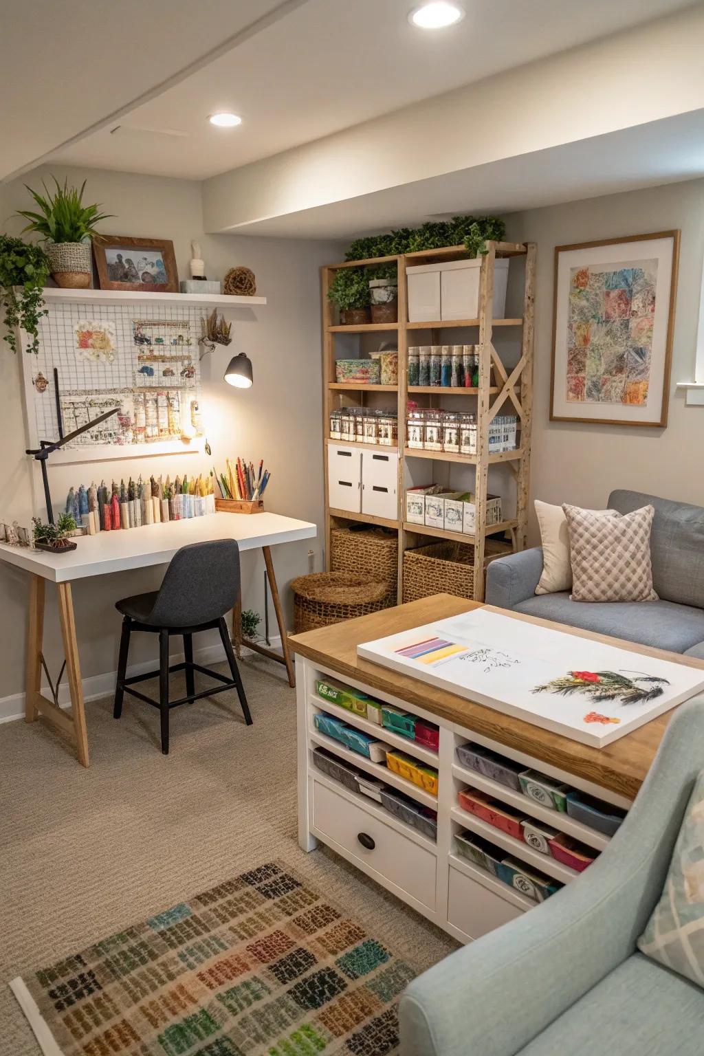 Let your creativity shine in a designated craft and hobby zone.