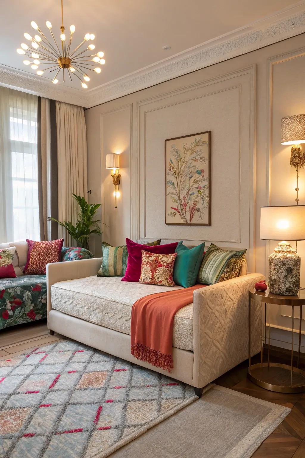 Decorative accents can change the look of your folding couch.