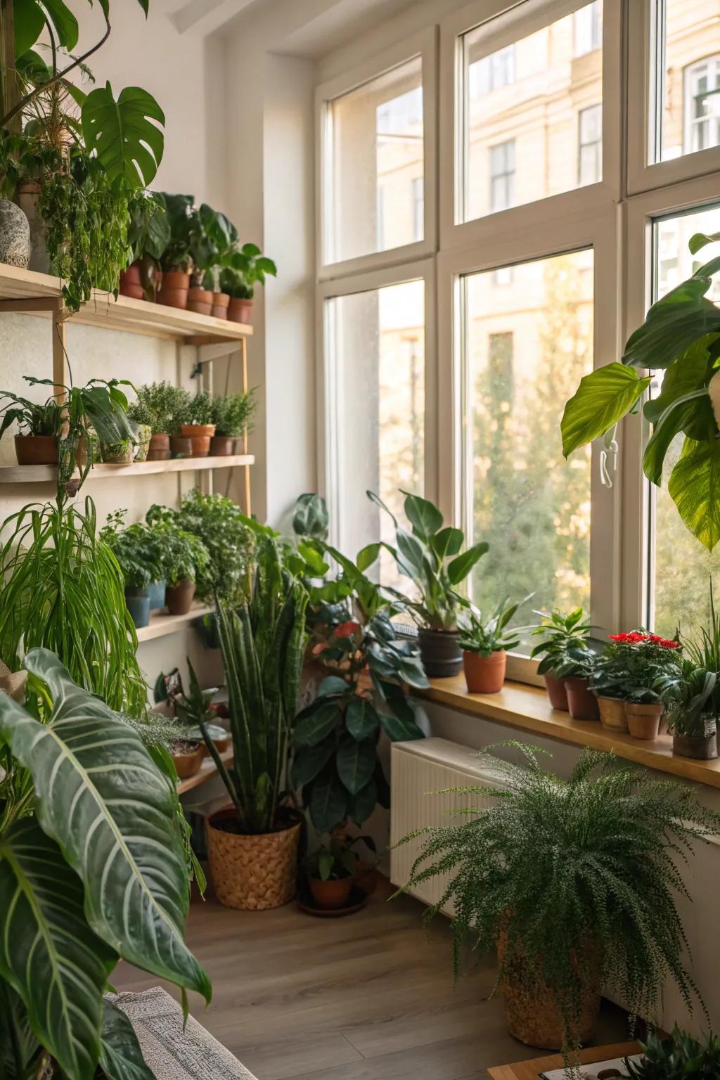 Indoor flora bring freshness and vibrancy to Southern decor.