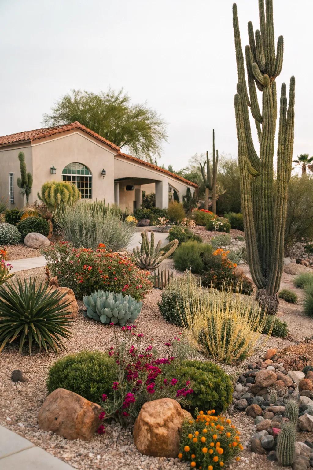 Native plants prospering in an eco-conscious garden.