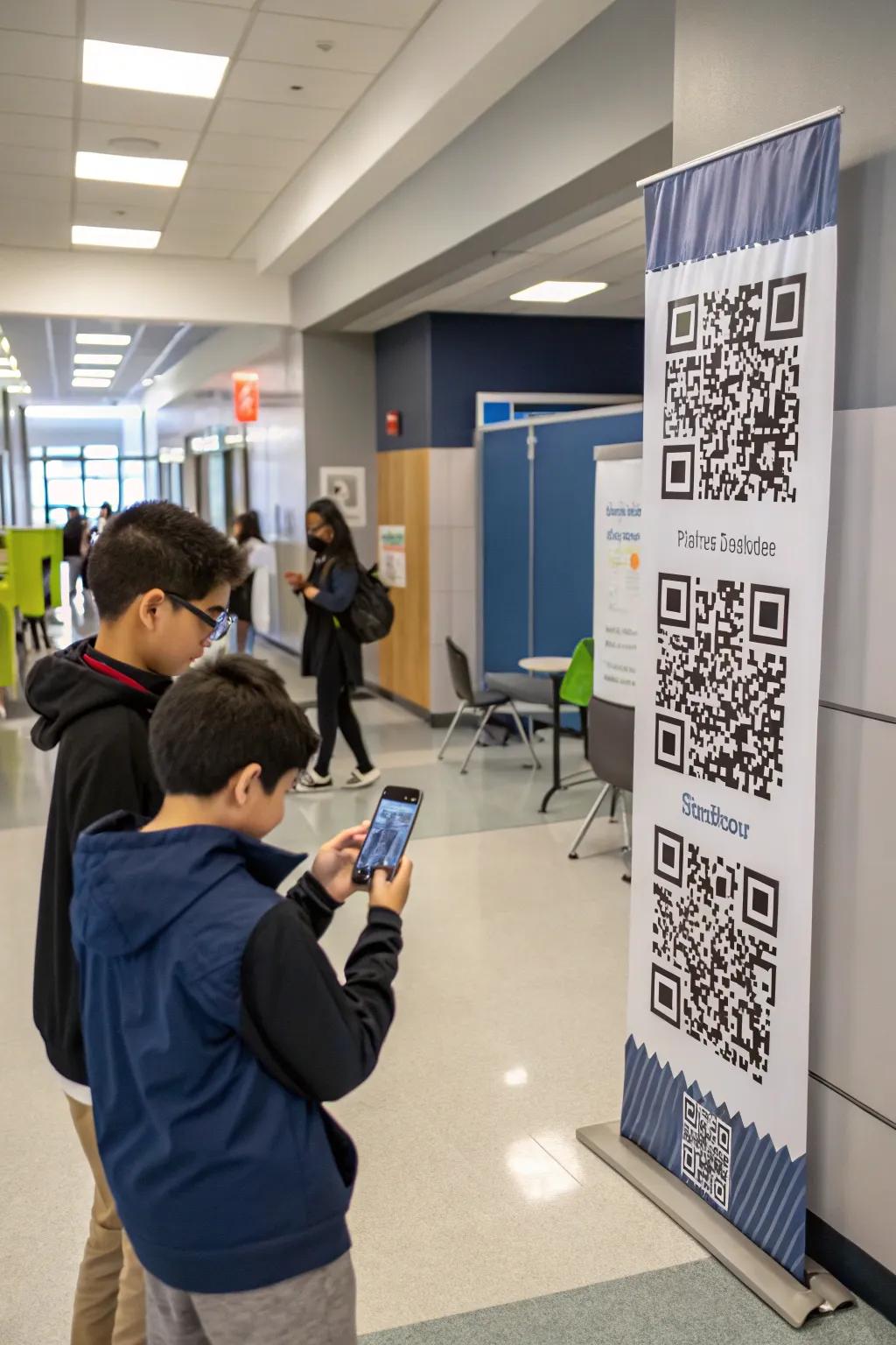 An innovative interactive pennant with QR codes for added excitement.
