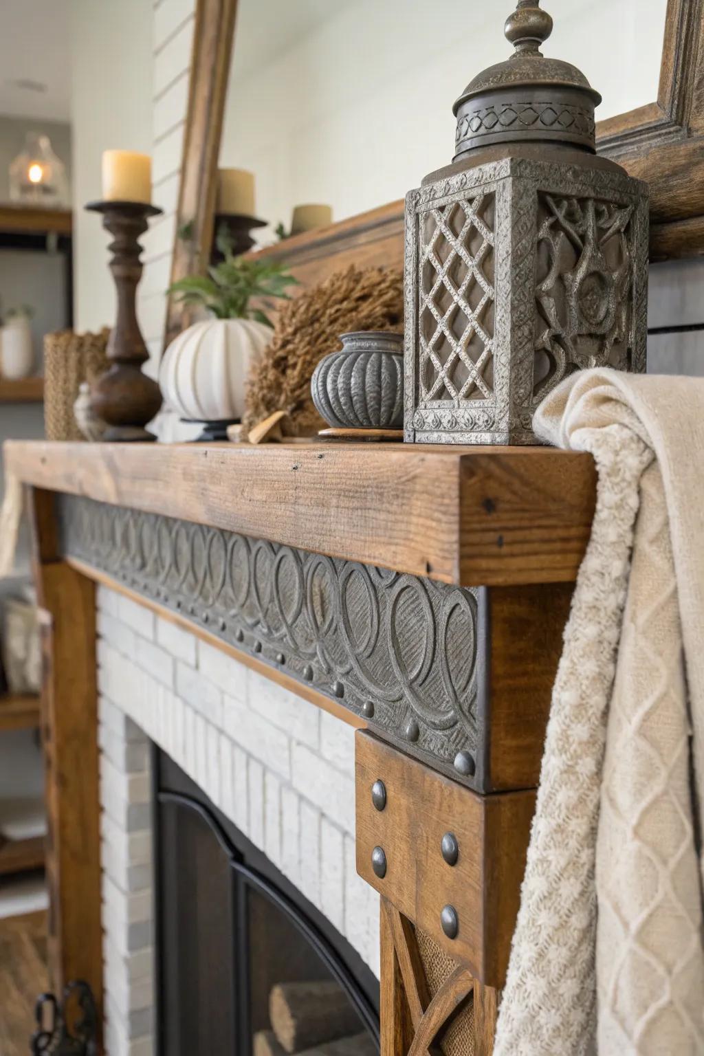 Surface variations provide your mantel a luxurious and spirited presence.