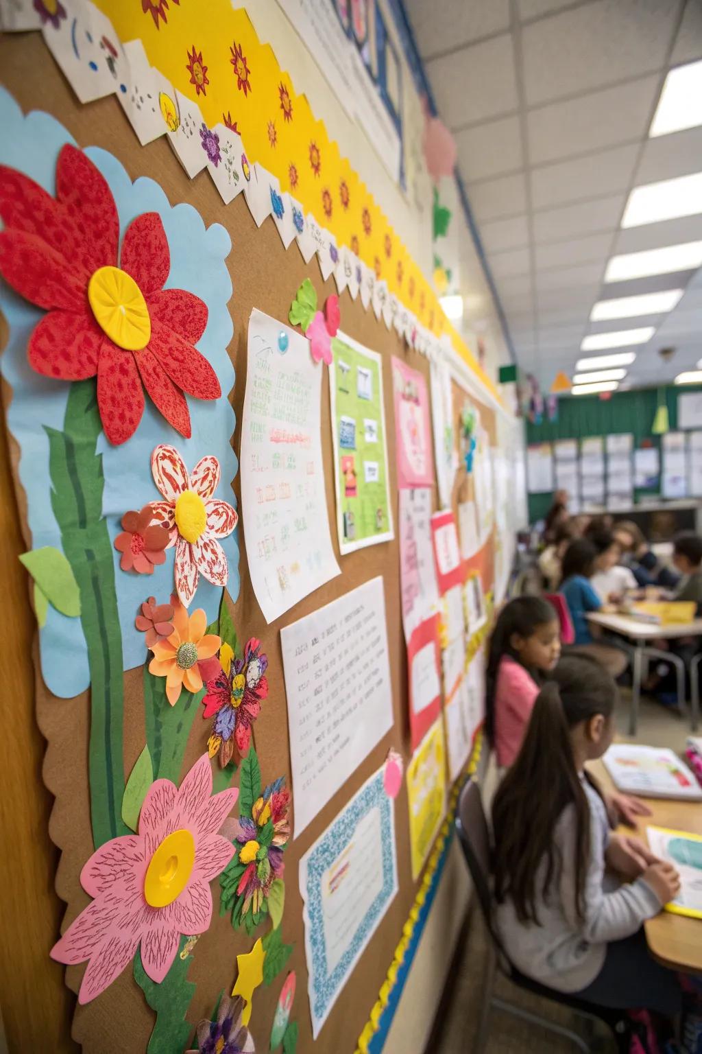 A blossoming board where student imagination takes center stage.