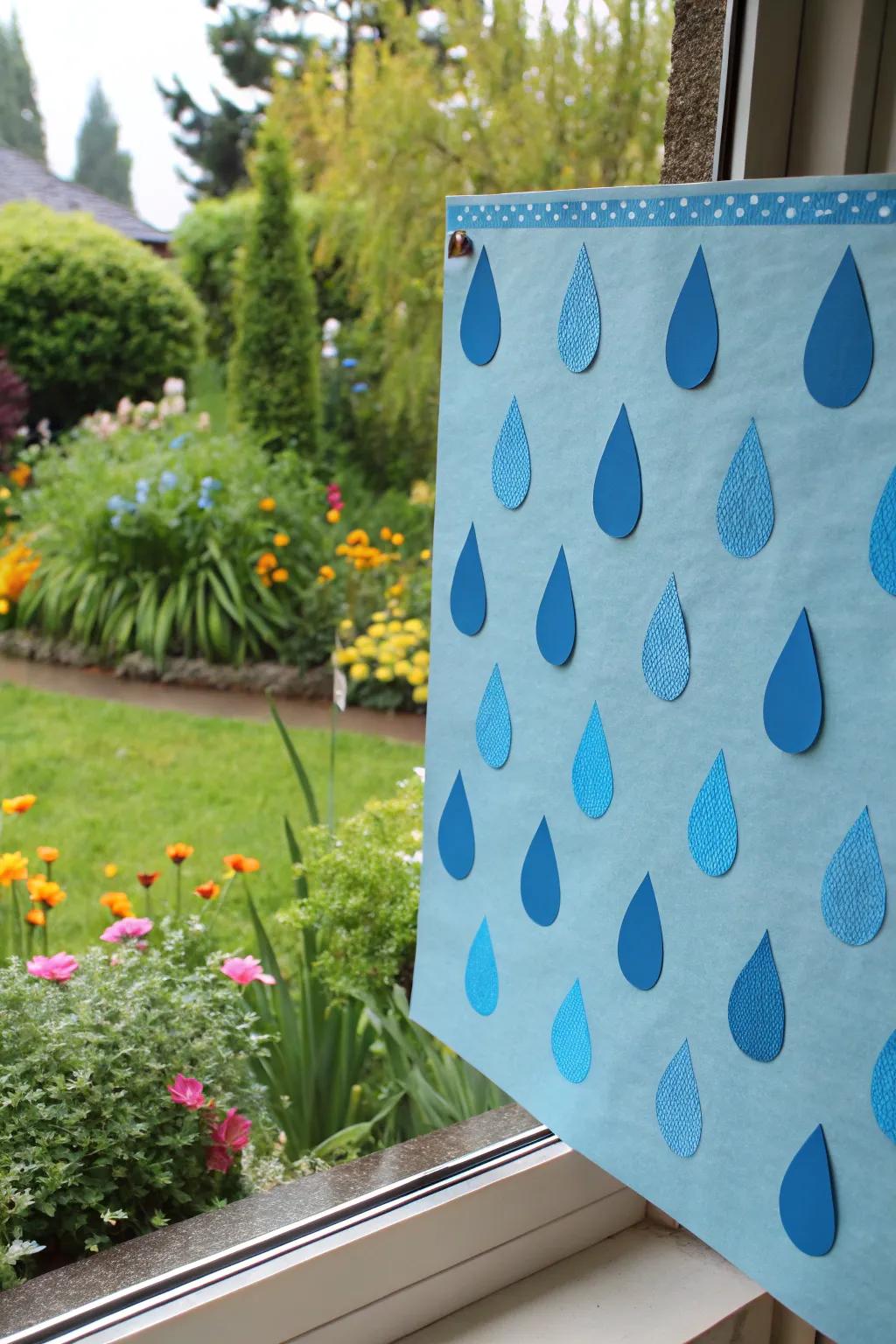 Springtime showers bringing life to the spring bulletin board.