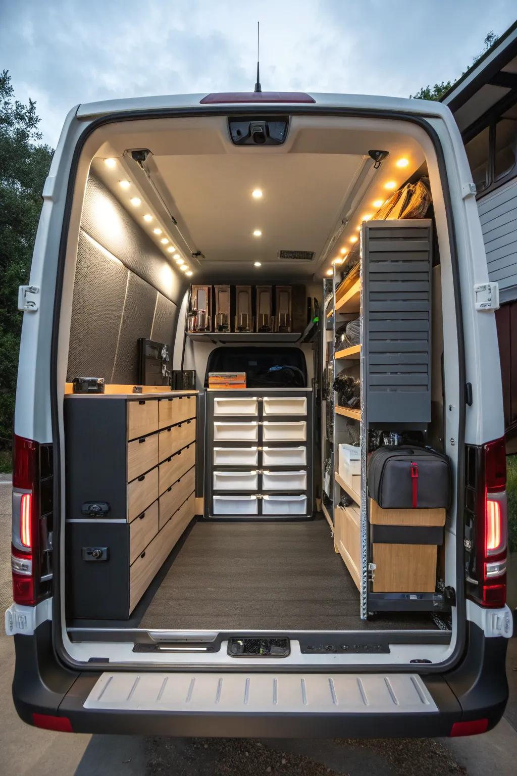 Innovative storage solutions for a tidy space.